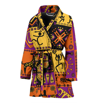 African Pattern Print Design 02 Women Bathrobe
