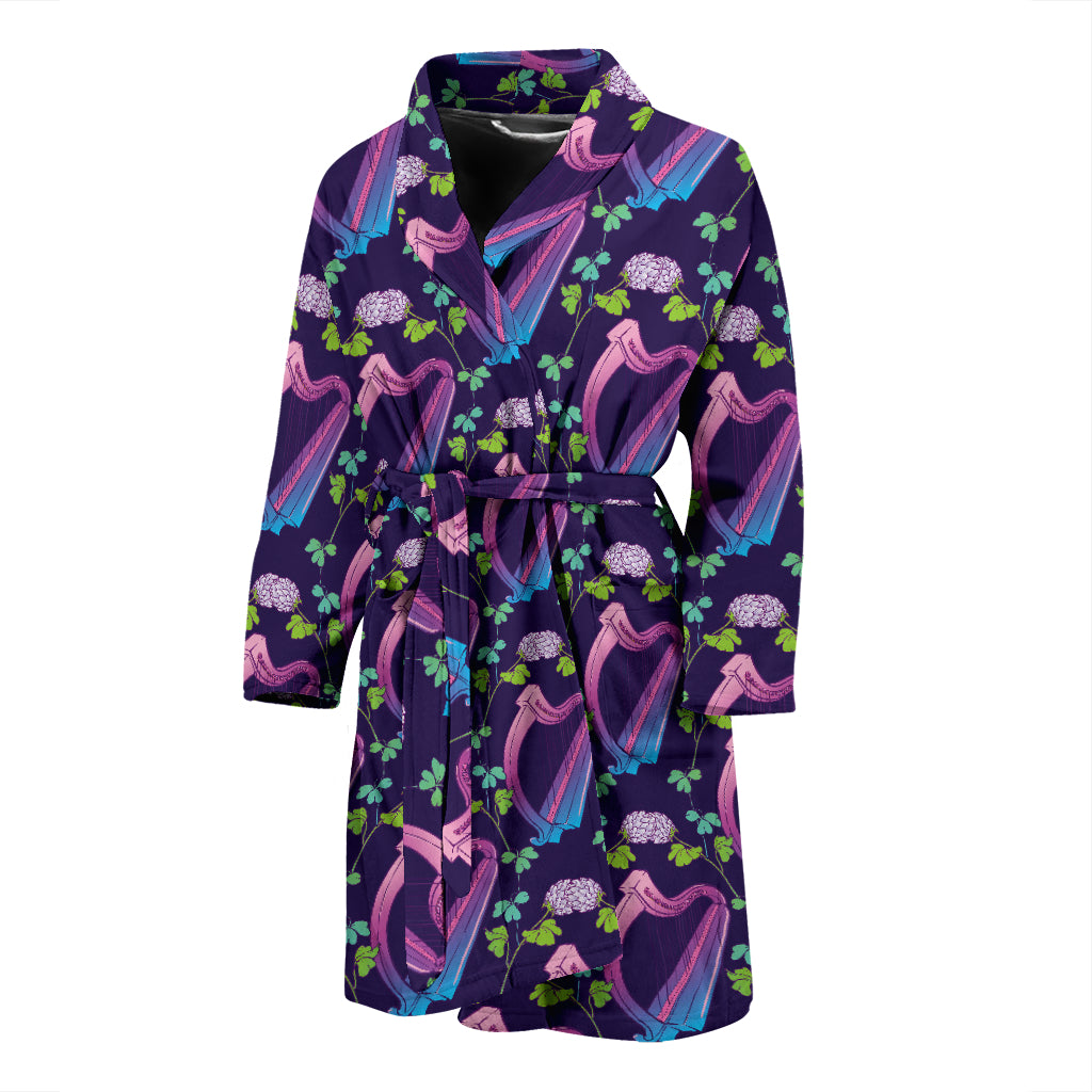 Harp Print Design LKS403 Men Bathrobe