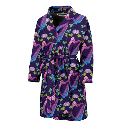 Harp Print Design LKS403 Men Bathrobe