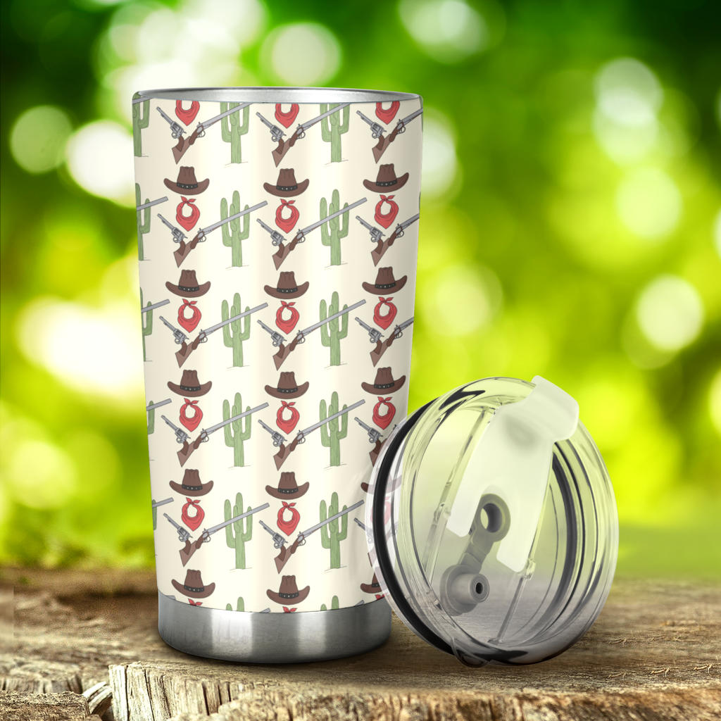 Western Cowboy Print Tumbler