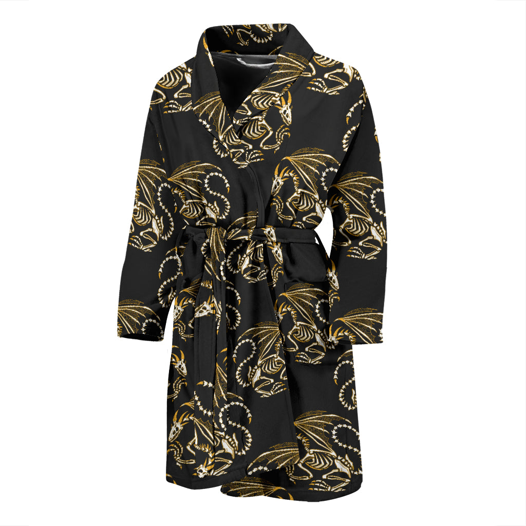 Skeleton Dragon Print Design LKS306 Men Bathrobe