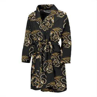 Skeleton Dragon Print Design LKS306 Men Bathrobe