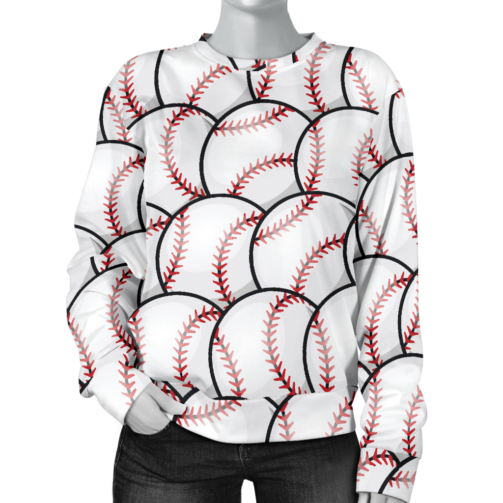 Baseball Pattern Women Long Sleeve Sweatshirt