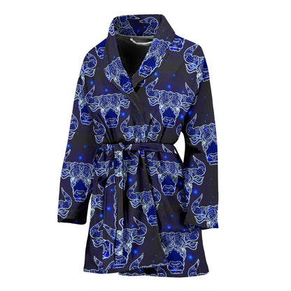 Taurus Print Design LKS302 Women Bathrobe