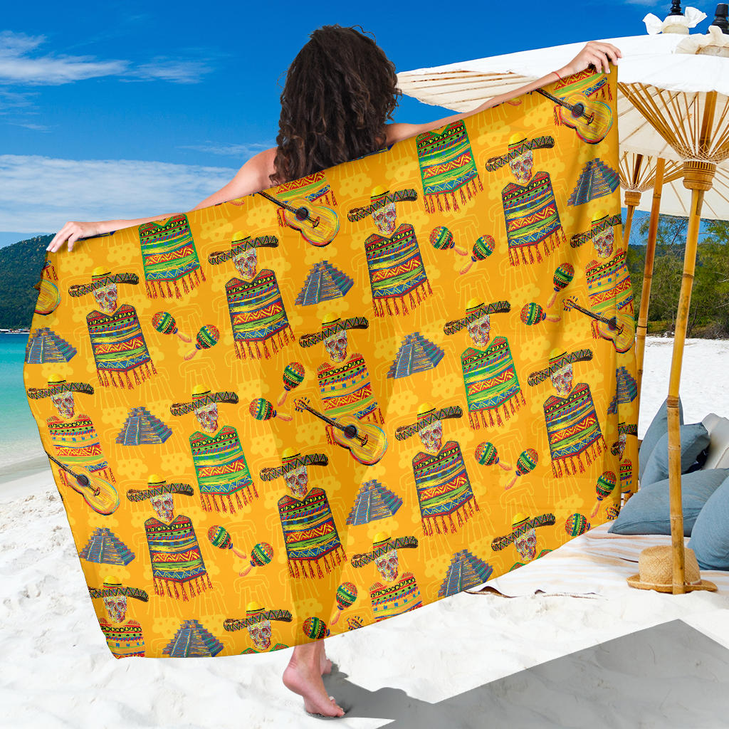 Maracas Mexican Style Pattern Print Design 02 Sarong Pareo Wrap