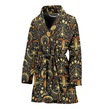 Sun Moon Print Design LKS308 Women Bathrobe