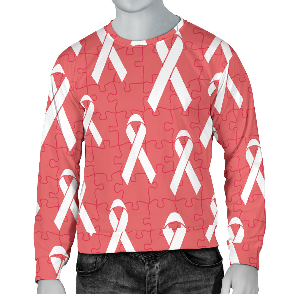 Autism Awareness Ribbon Design Print Men Long Sleeve Sweatshirt