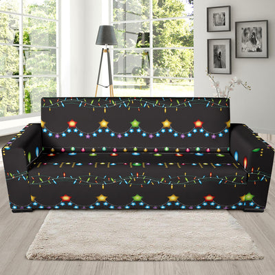 Christmas Light Pattern Print Design 01 Sofa Slipcover