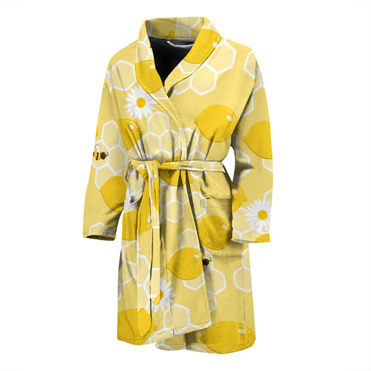 Honey Bee Honeycomb Print Design LKS3010 Men Bathrobe