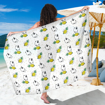 Bull Terriers Pattern Print Design 05 Sarong Pareo Wrap