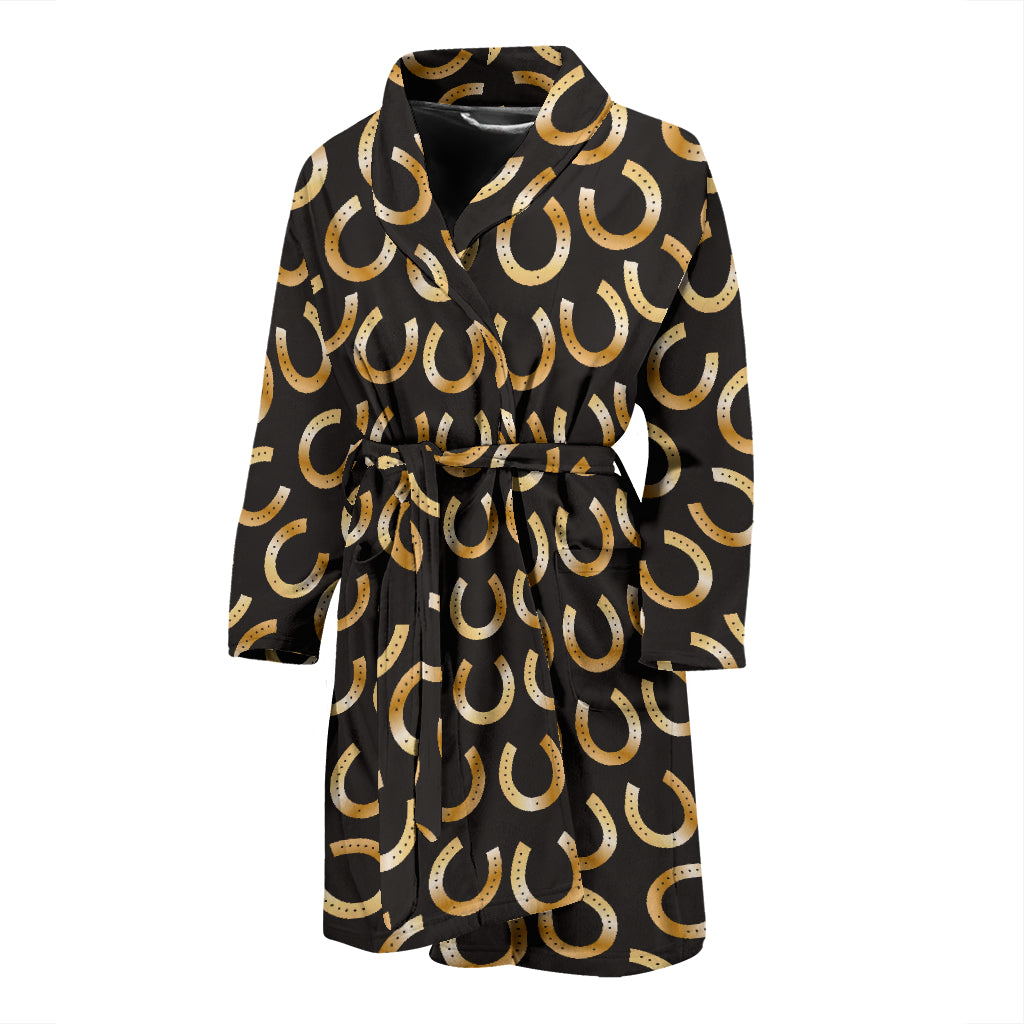 Horseshoe Print Design LKS304 Men Bathrobe