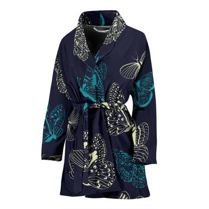 Monarch Butterfly Pattern Print Design 01 Women Bathrobe