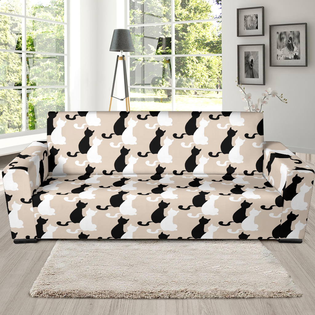 Cat Pattern Print Design 04 Sofa Slipcover