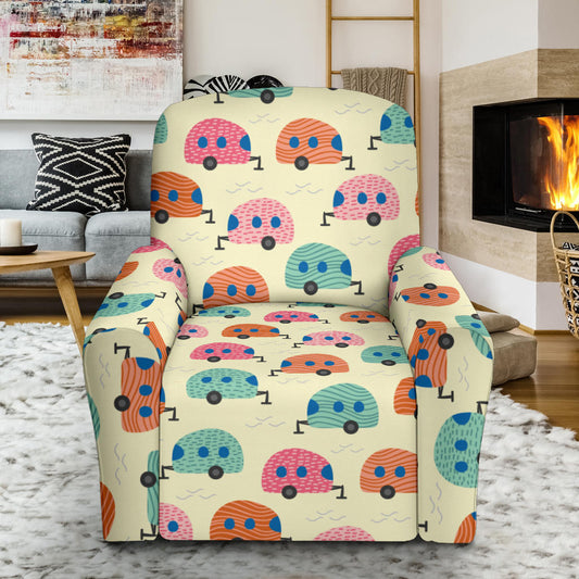 Camper Pattern Print Design 06 Recliner Slipcover with Pocket