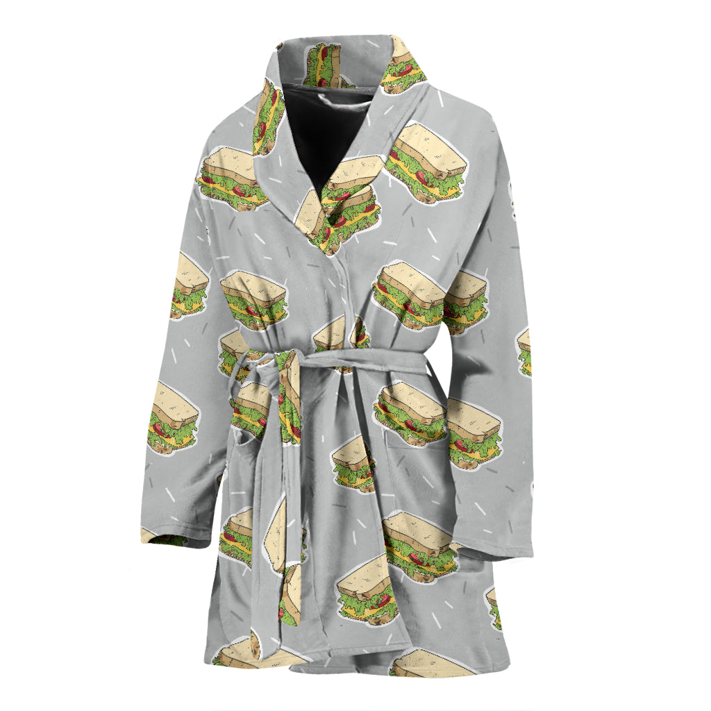 Sandwich Print Design LKS304 Women Bathrobe