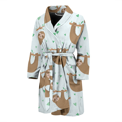 Sloth Print Design LKS308 Men Bathrobe