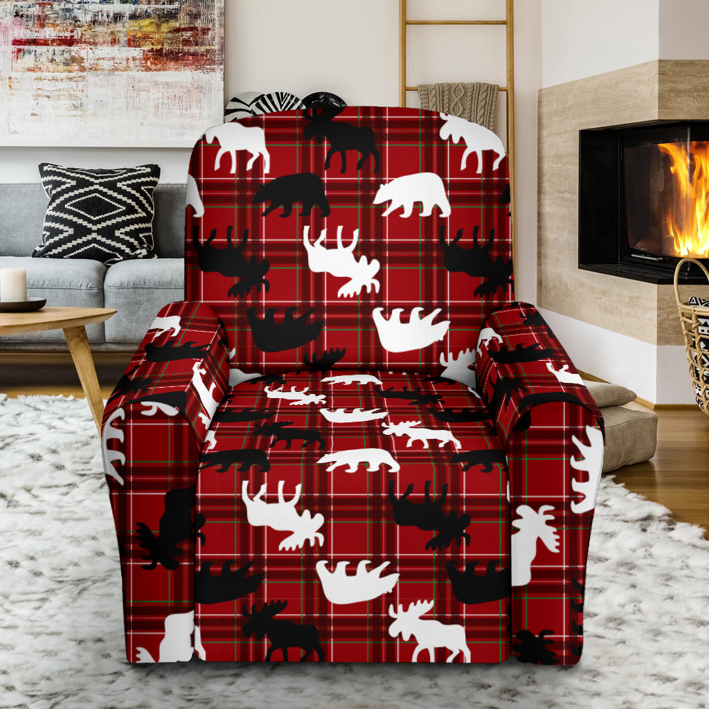Moose Print Design LKS401 Recliner Slipcover with Pocket