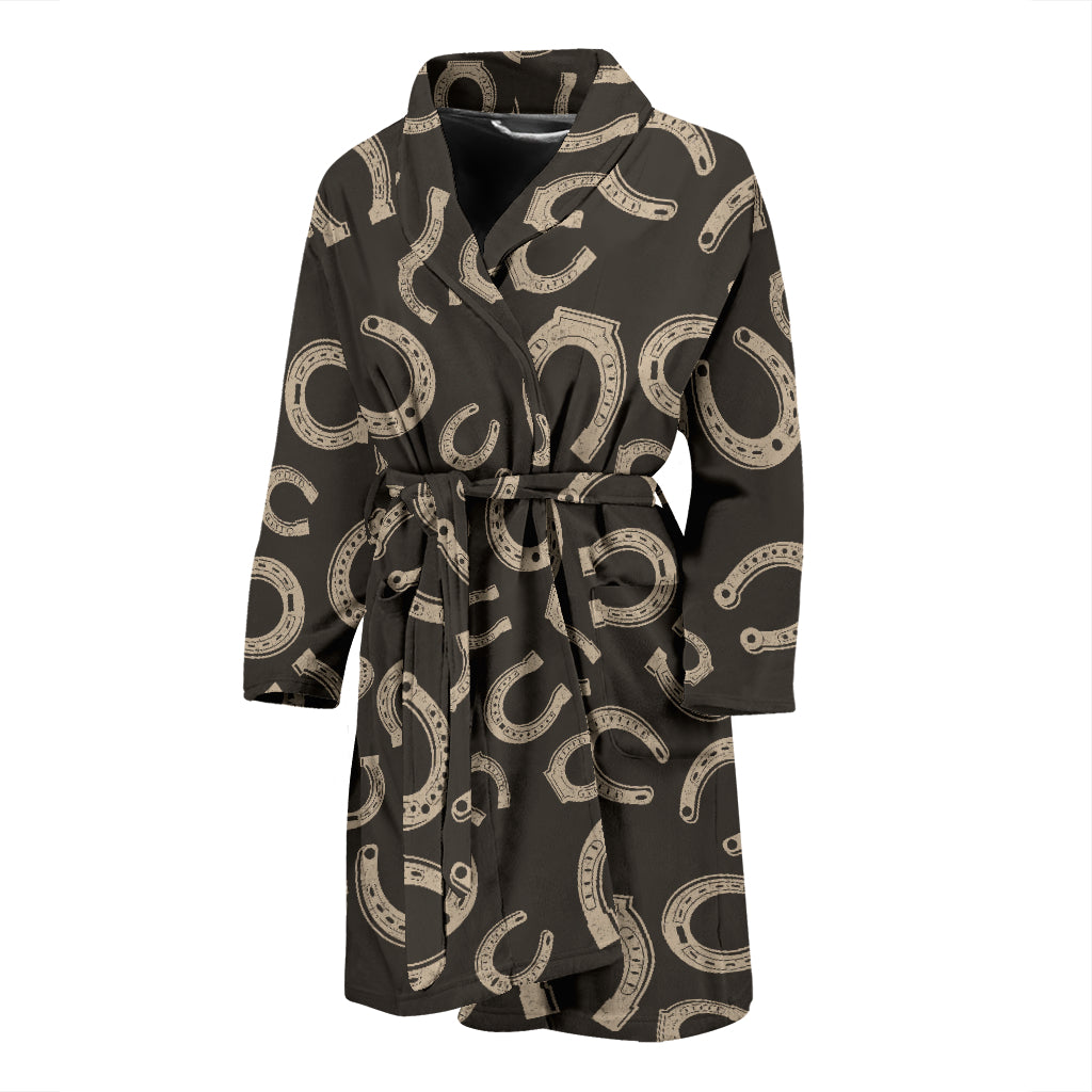 Horseshoe Print Design LKS303 Men Bathrobe
