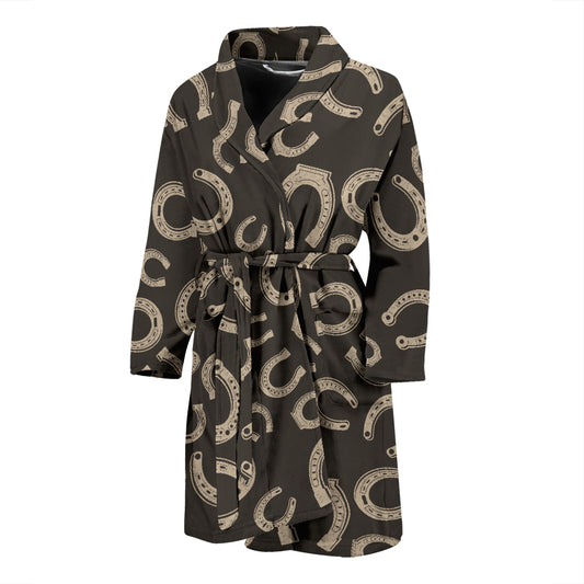 Horseshoe Print Design LKS303 Men Bathrobe