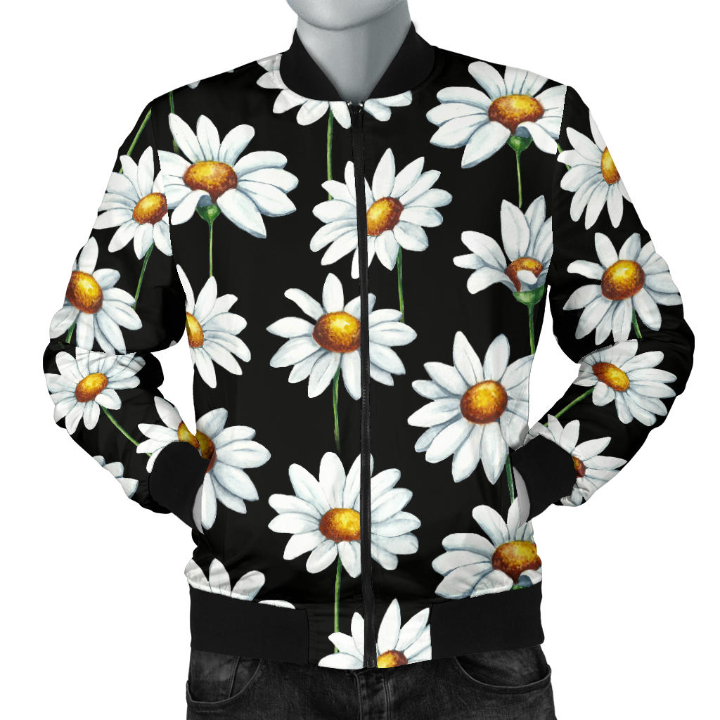 Daisy Print Pattern Men Bomber Jacket