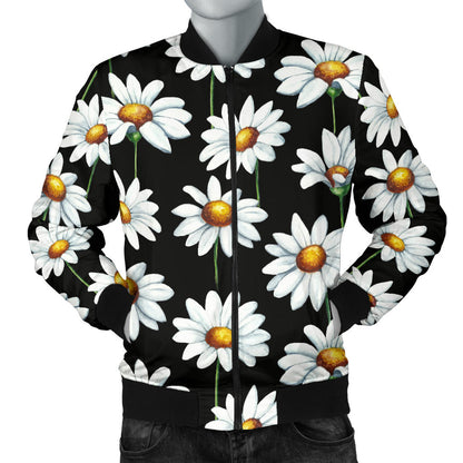 Daisy Print Pattern Men Bomber Jacket
