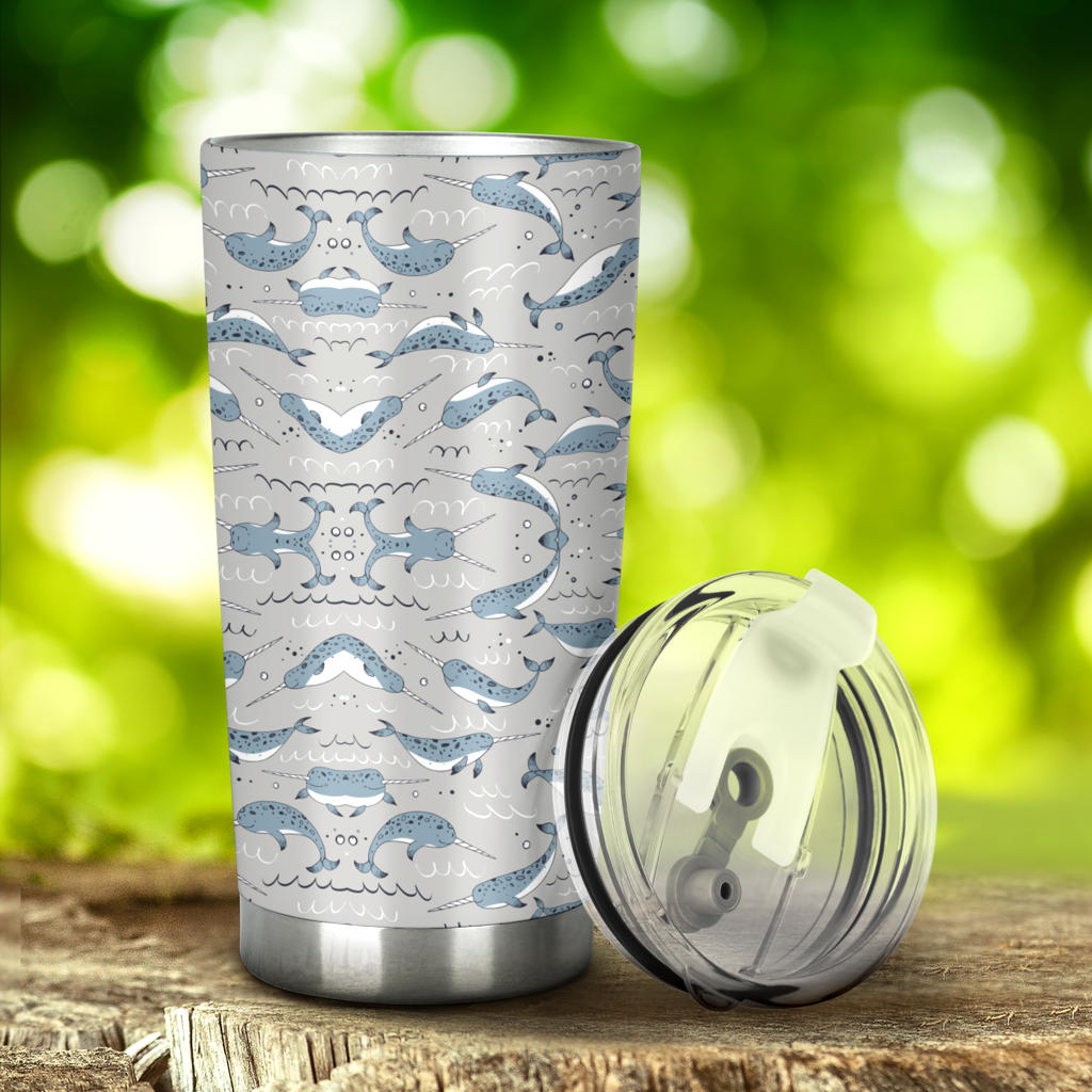 Narwhal Pattern Print Tumbler
