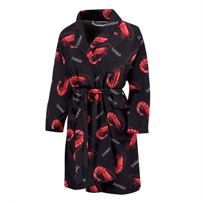 Shrimp Print Design LKS302 Men Bathrobe