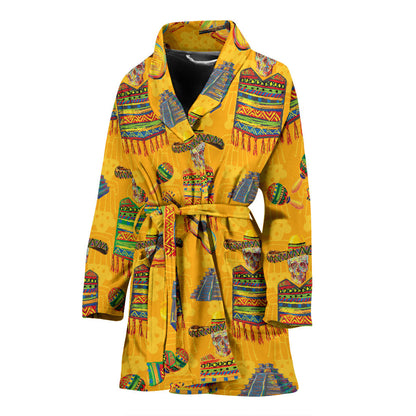 Maracas Mexican Style Pattern Print Design 02 Women Bathrobe