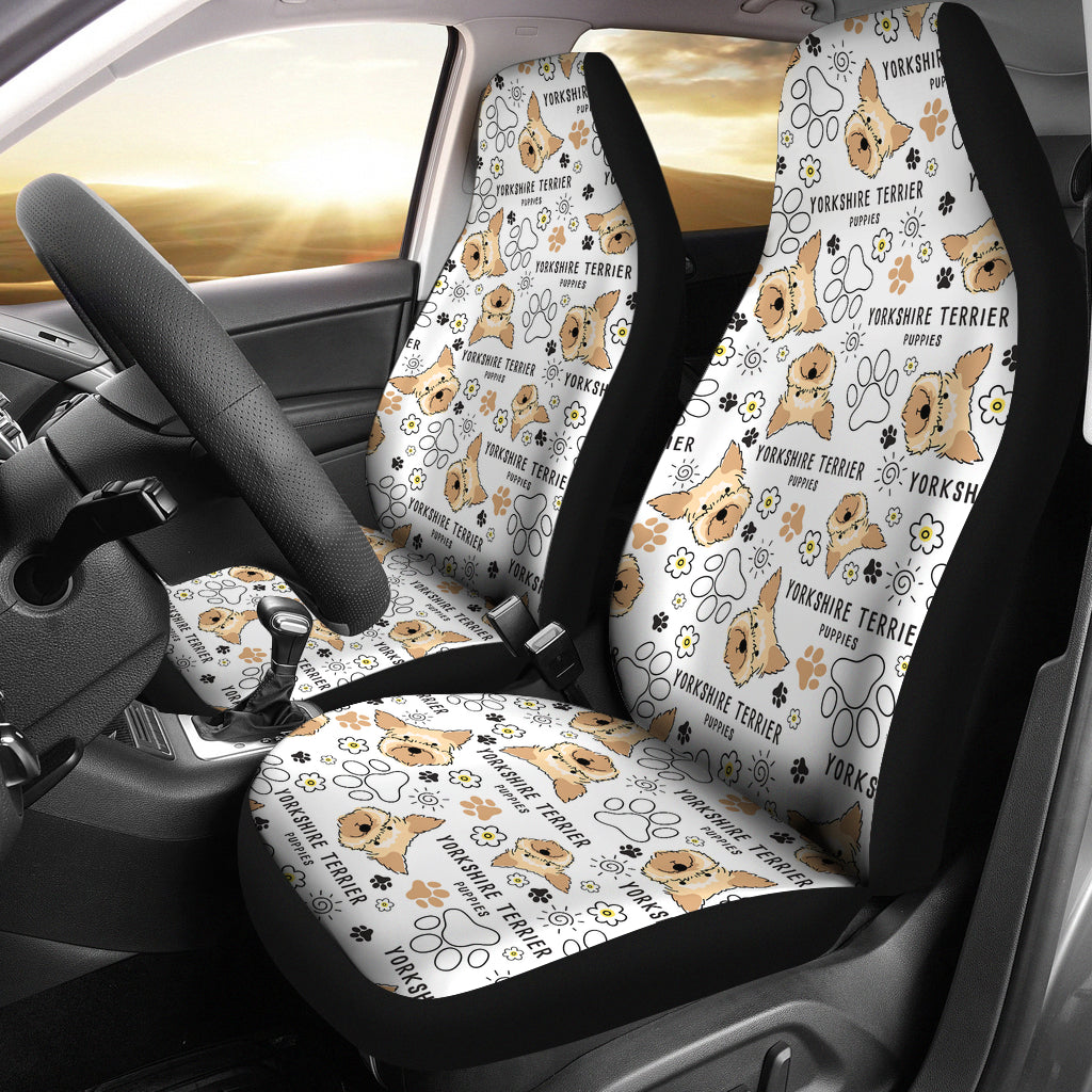 Yorkshire Terriers Print Design LKS308 Car Seat Covers
