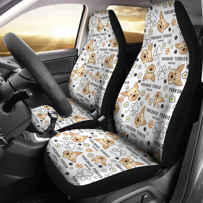Yorkshire Terriers Print Design LKS308 Car Seat Covers