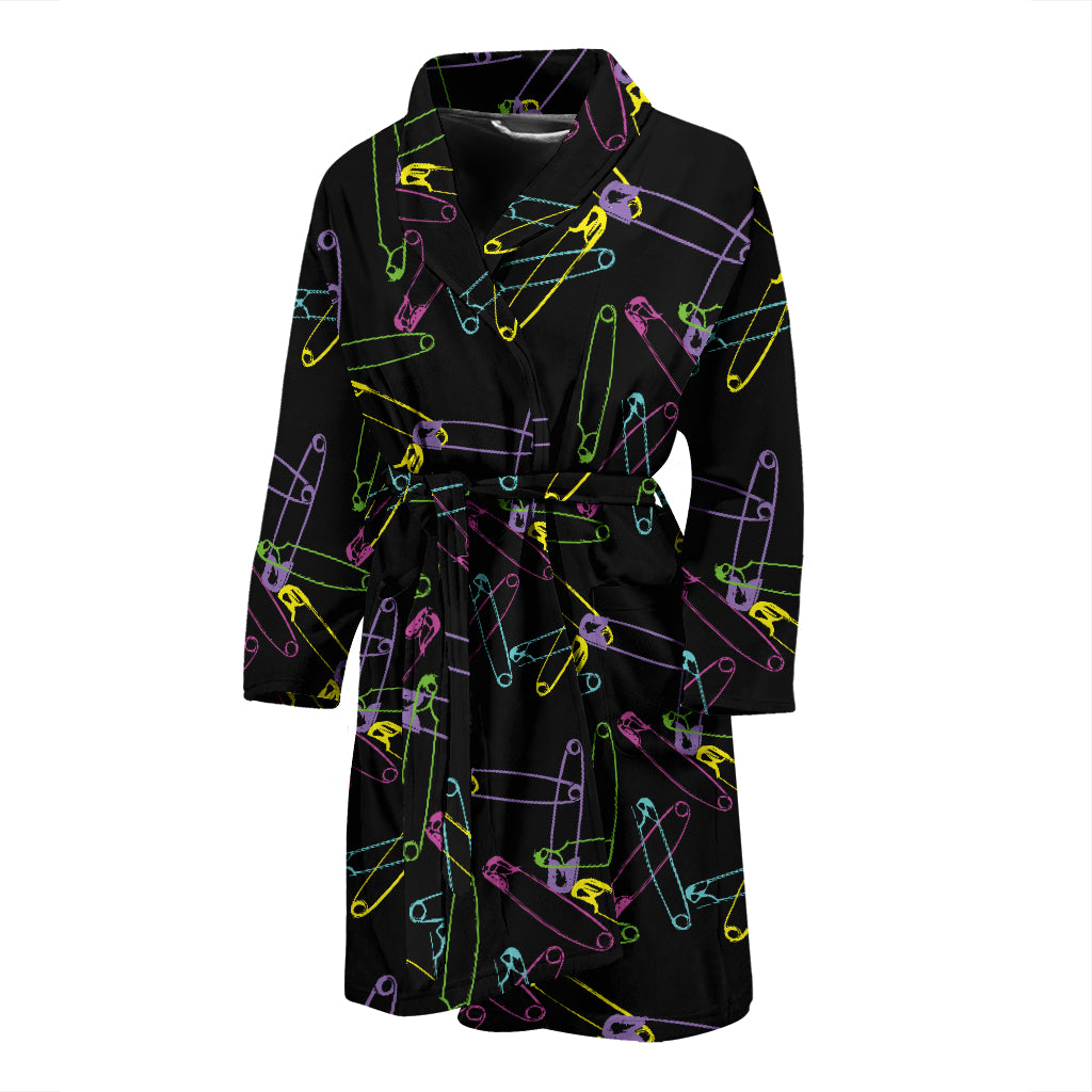 Safety Pin Print Design LKS304 Men Bathrobe