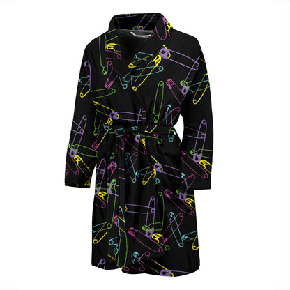 Safety Pin Print Design LKS304 Men Bathrobe