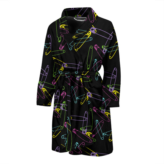 Safety Pin Print Design LKS304 Men Bathrobe