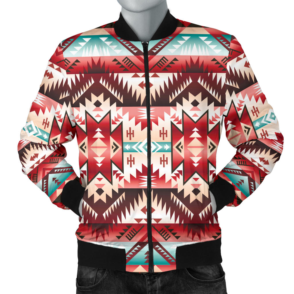 Aztec Western Style Print Pattern Men Bomber Jacket