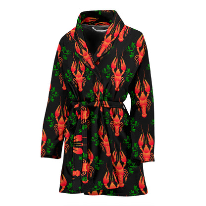 Lobster Print Design LKS403 Women Bathrobe