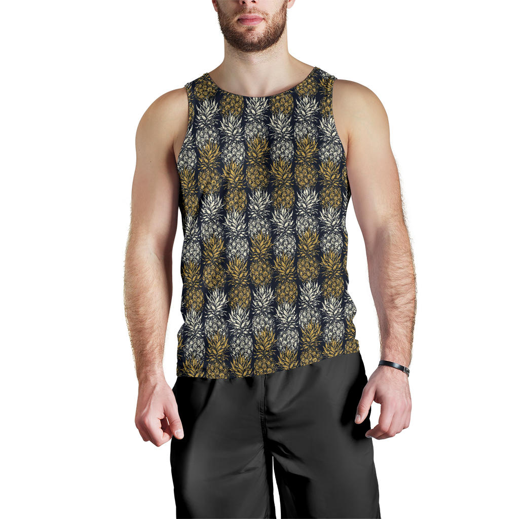 Pineapple Print Design Pattern Men Tank Top
