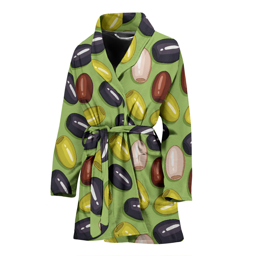 Olive Print Design LKS301 Women Bathrobe