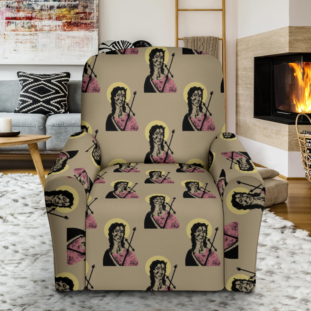Christian Pattern Print Design 04 Recliner Slipcover with Pocket
