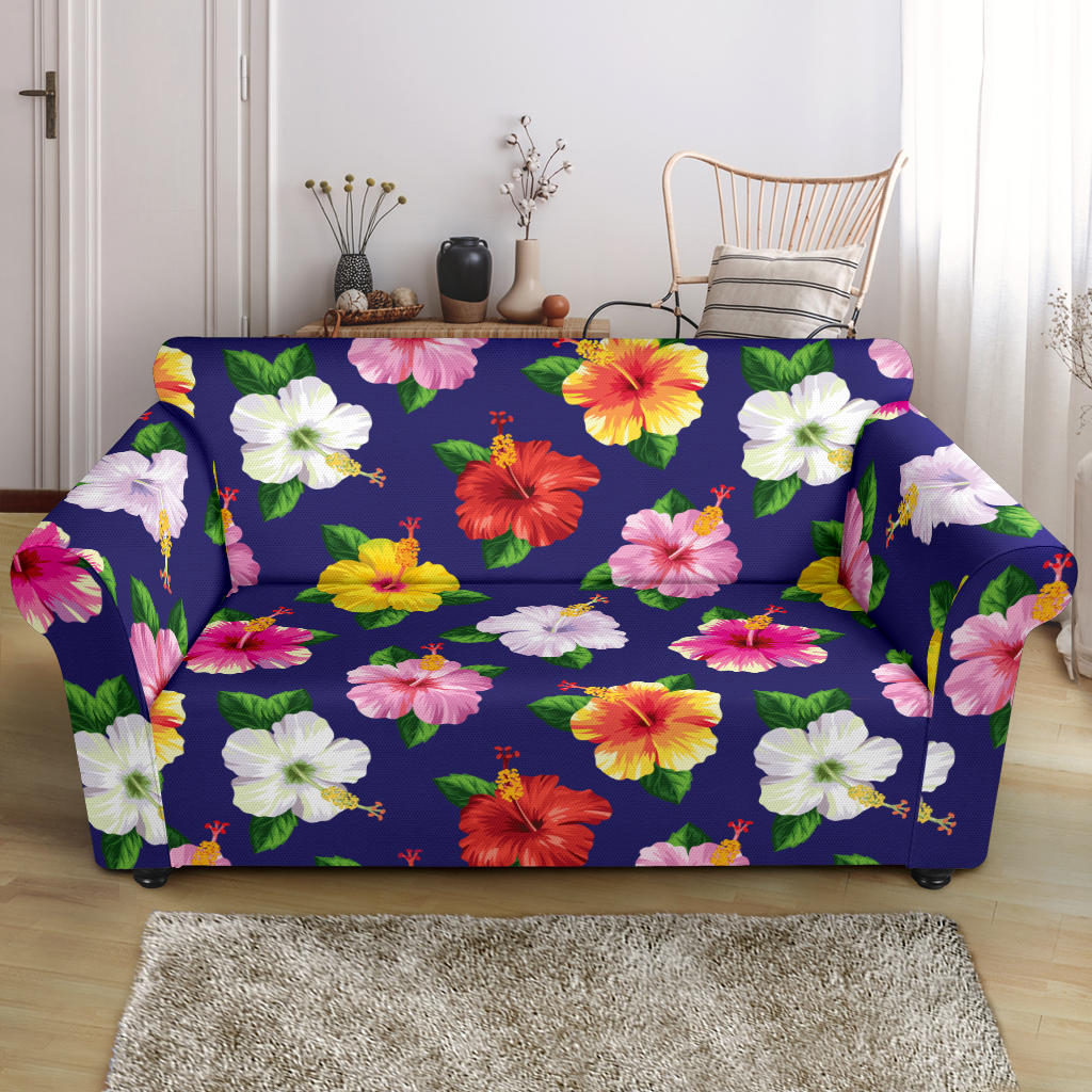 Hibiscus Colorful Print Design LKS301 Loveseat Couch Slipcover