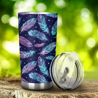 Feather Aztec Design Print Tumbler