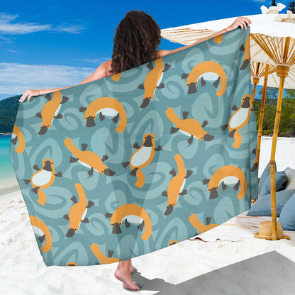 Platypus Pattern Print Design A01 Sarong Pareo Wrap