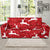 Reindeer Red Pattern Print Design 01 Sofa Slipcover