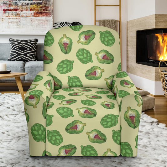 Artichoke Pattern Print Design 03 Recliner Slipcover with Pocket