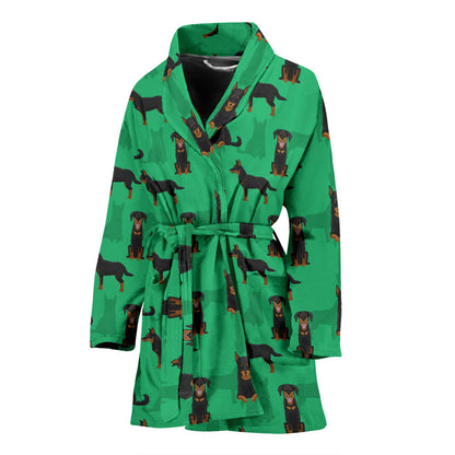 Beauceron Pattern Print Design 01 Women Bathrobe