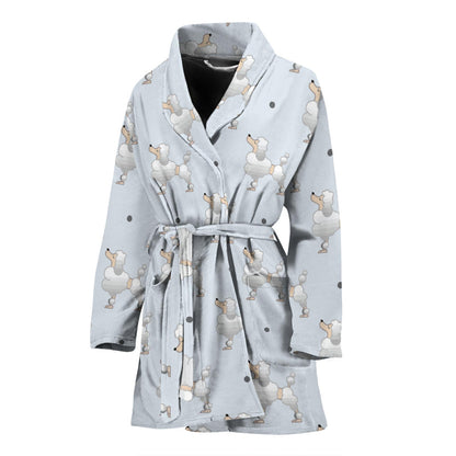 Poodle Pattern Print Design A05 Women Bathrobe