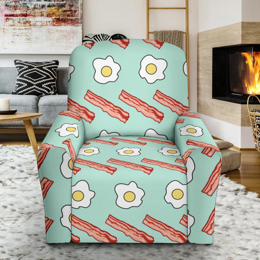 Bacon Sausage Pattern Print Design 01 Recliner Slipcover with Pocket