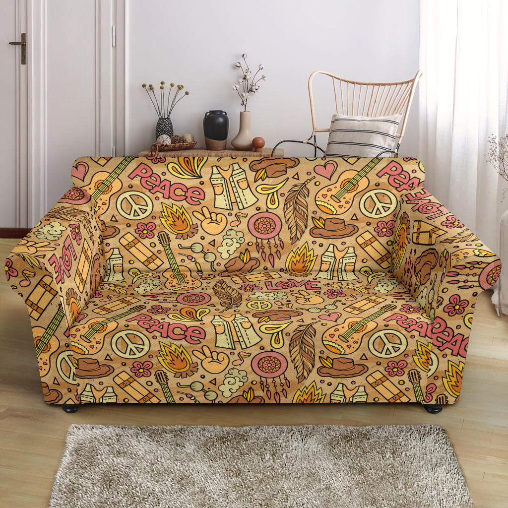 Hippie Print Design LKS305 Loveseat Couch Slipcover