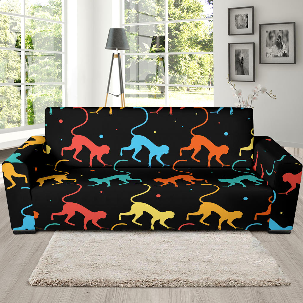 Monkey Pattern Print Design 01 Sofa Slipcover