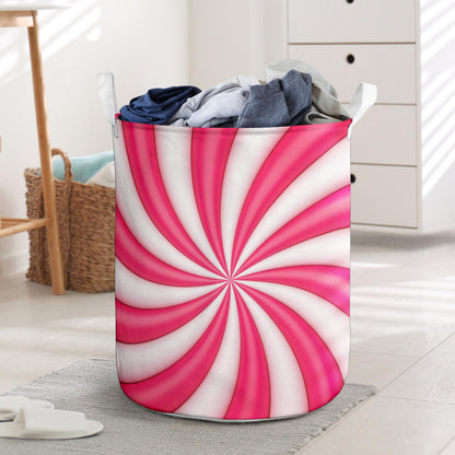 Vortex Twist Swirl Candy Print Laundry Basket