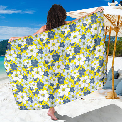 Daffodils Pattern Print Design 01 Sarong Pareo Wrap